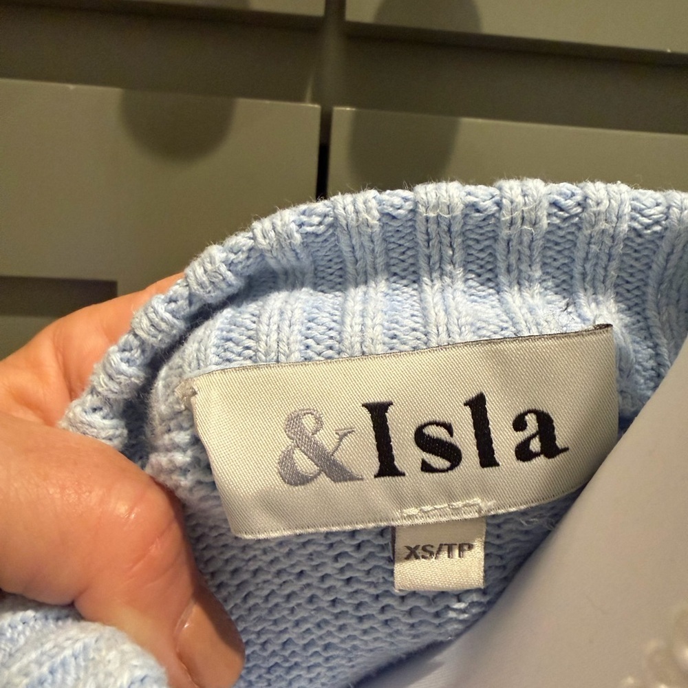 & Isla Light Blue Women's Sweater - Picture 6 of 7